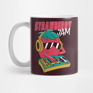 Funny Strawberry Jam DJ Turntable Cartoon Mug